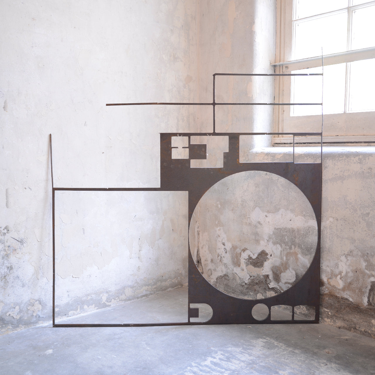 Steel Art Piece - Square & Circle