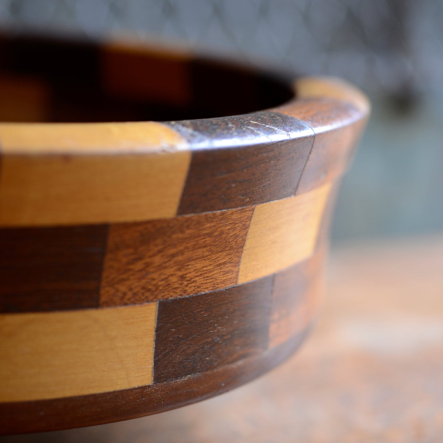 Patchwork Wooden Specimen Bowl