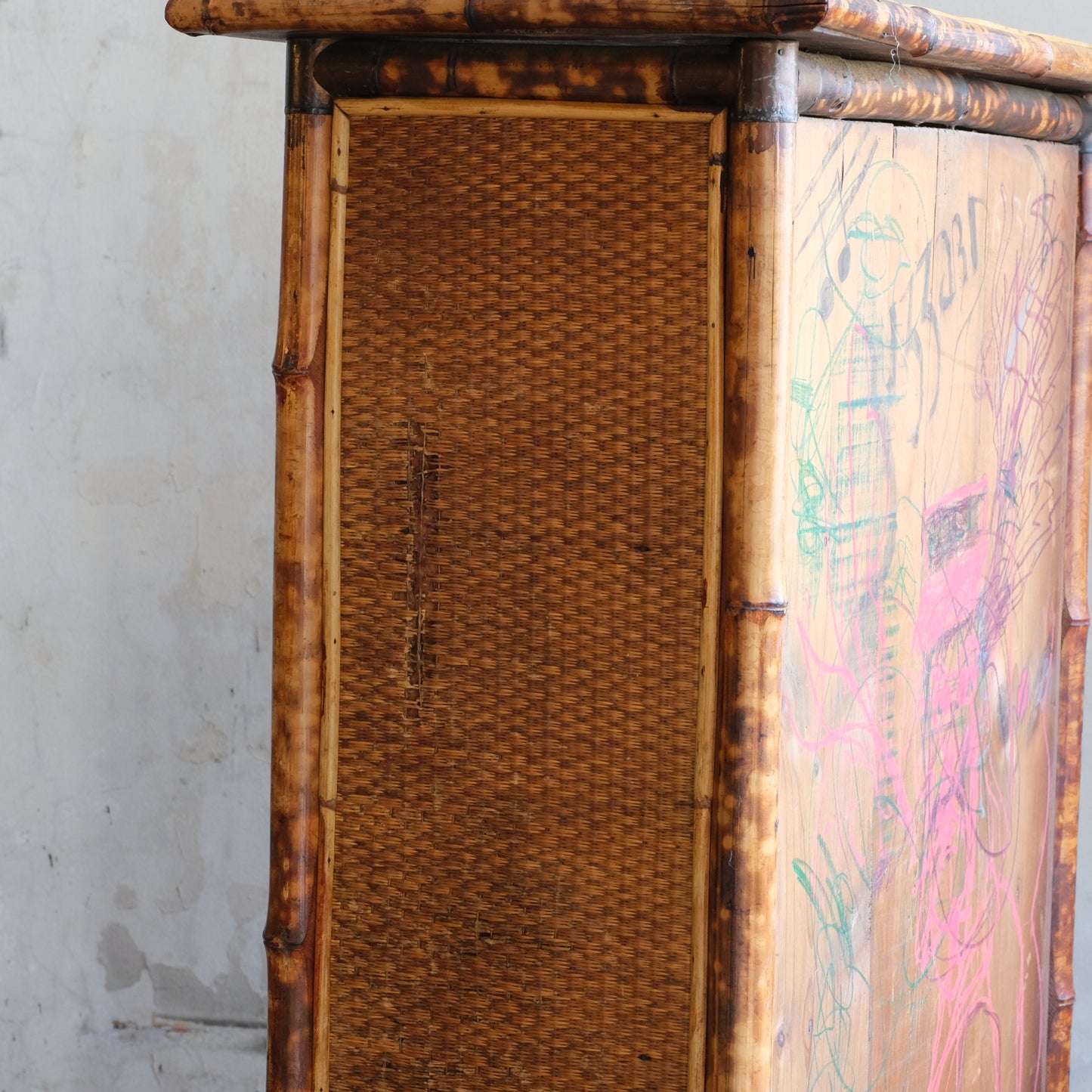 19thC Tortoiseshell Bamboo & Seagrass Bookshelves