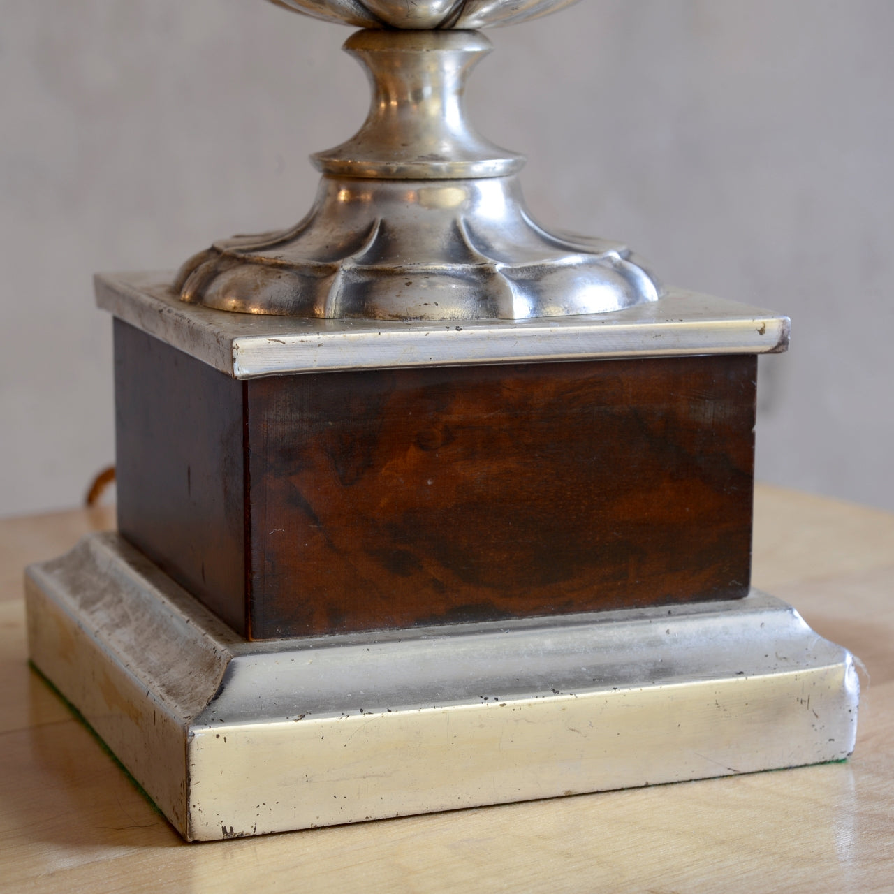 Silverplate & Faux Tortoiseshell Table Lamp