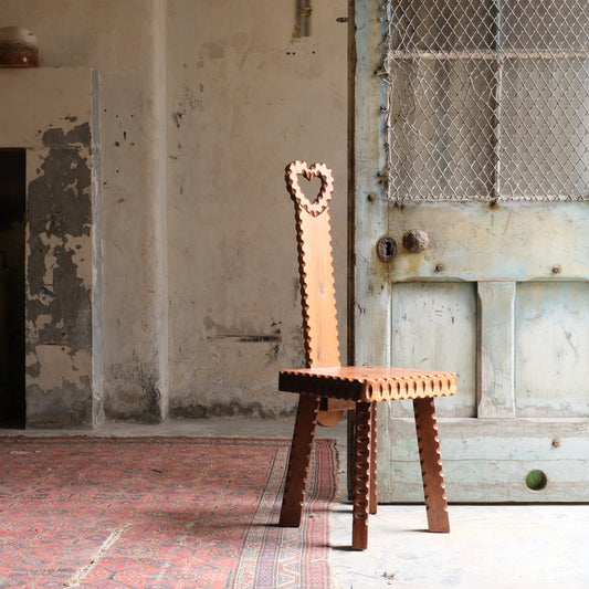 Heart-Shaped Chair with Pie Crust Edging