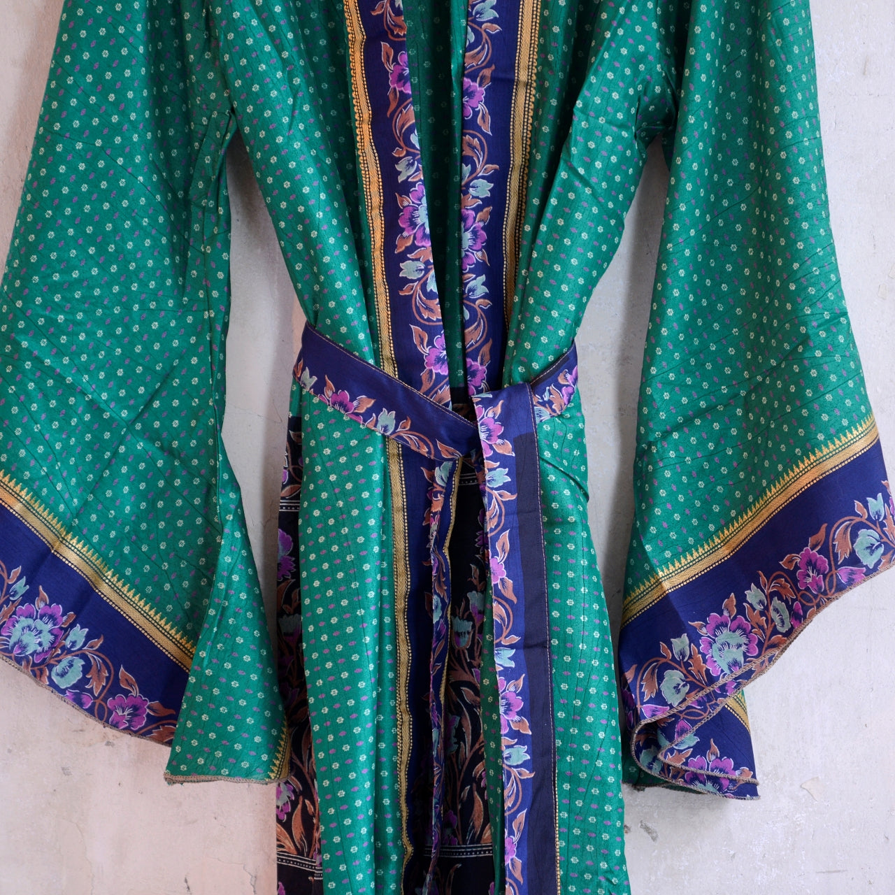 Vintage Silk Batwing Kimono - C