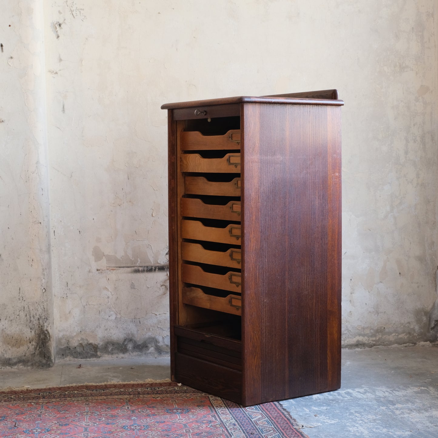 Abbess Tambour Filing Cabinet with Drawers