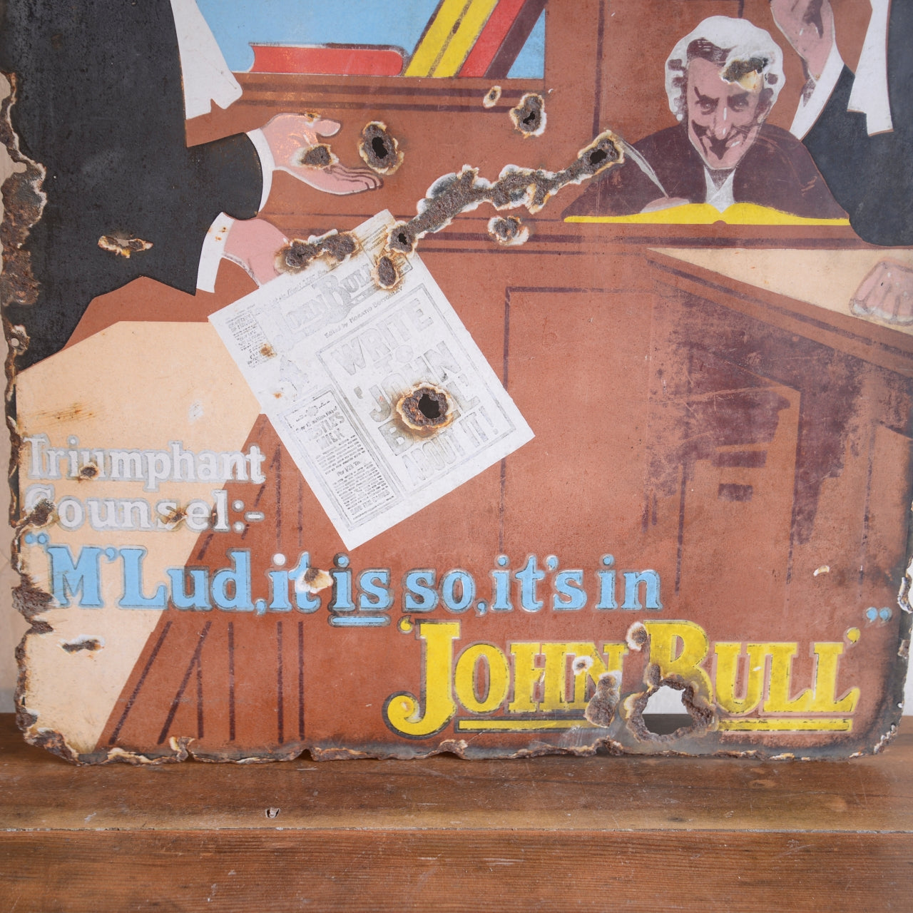 Original John Bull Pictorial Enamel Advertising Sign