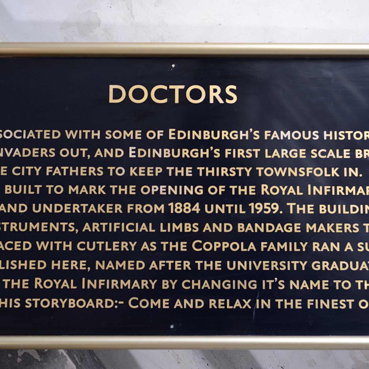 Original Pub Sign | Information Panel - Doctors, Edinburgh