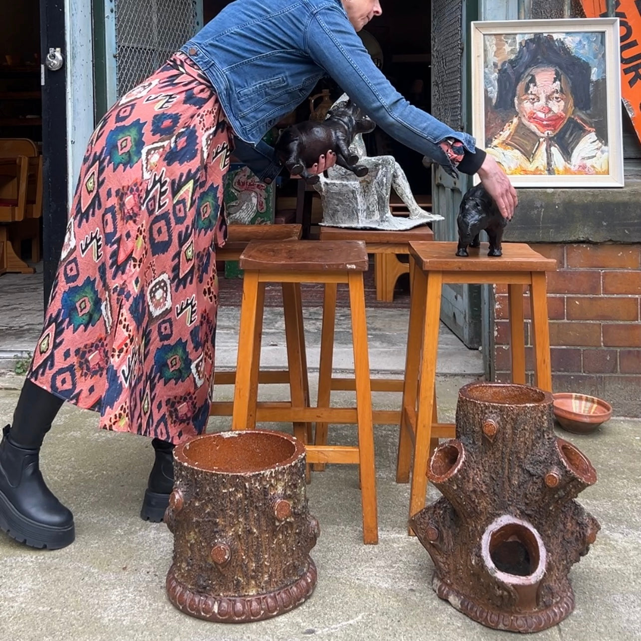 Faux Bois Simulated Bark & Trunk Planter