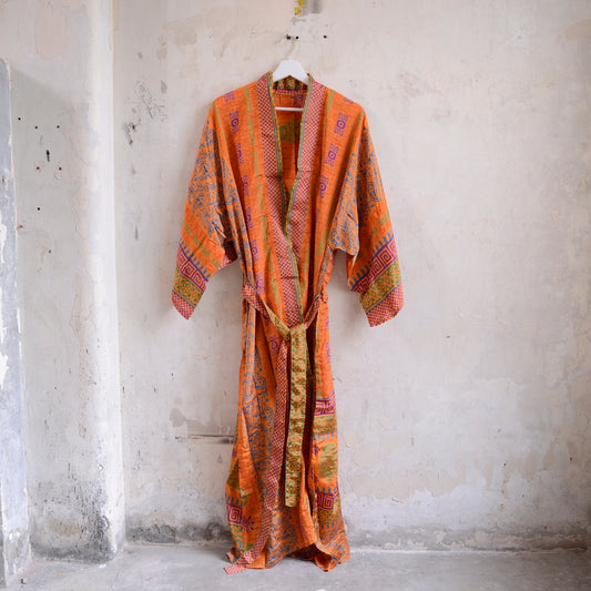 Long Vintage Silk Kimono