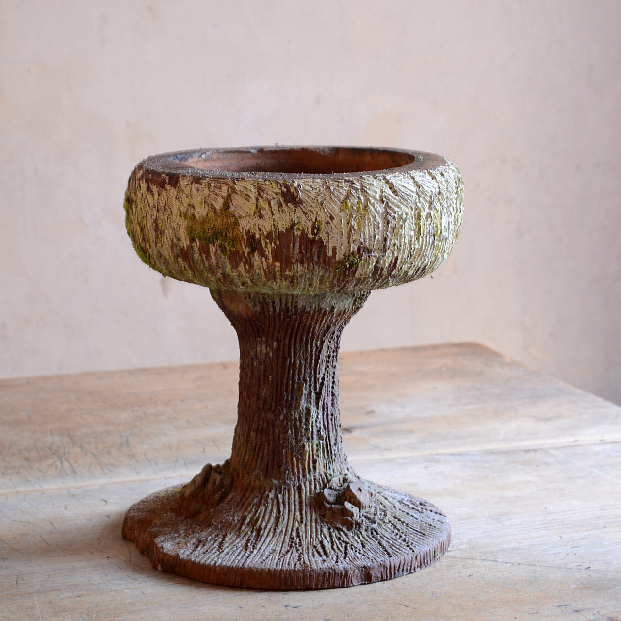 French Faux Bois Planter or Bird Bath