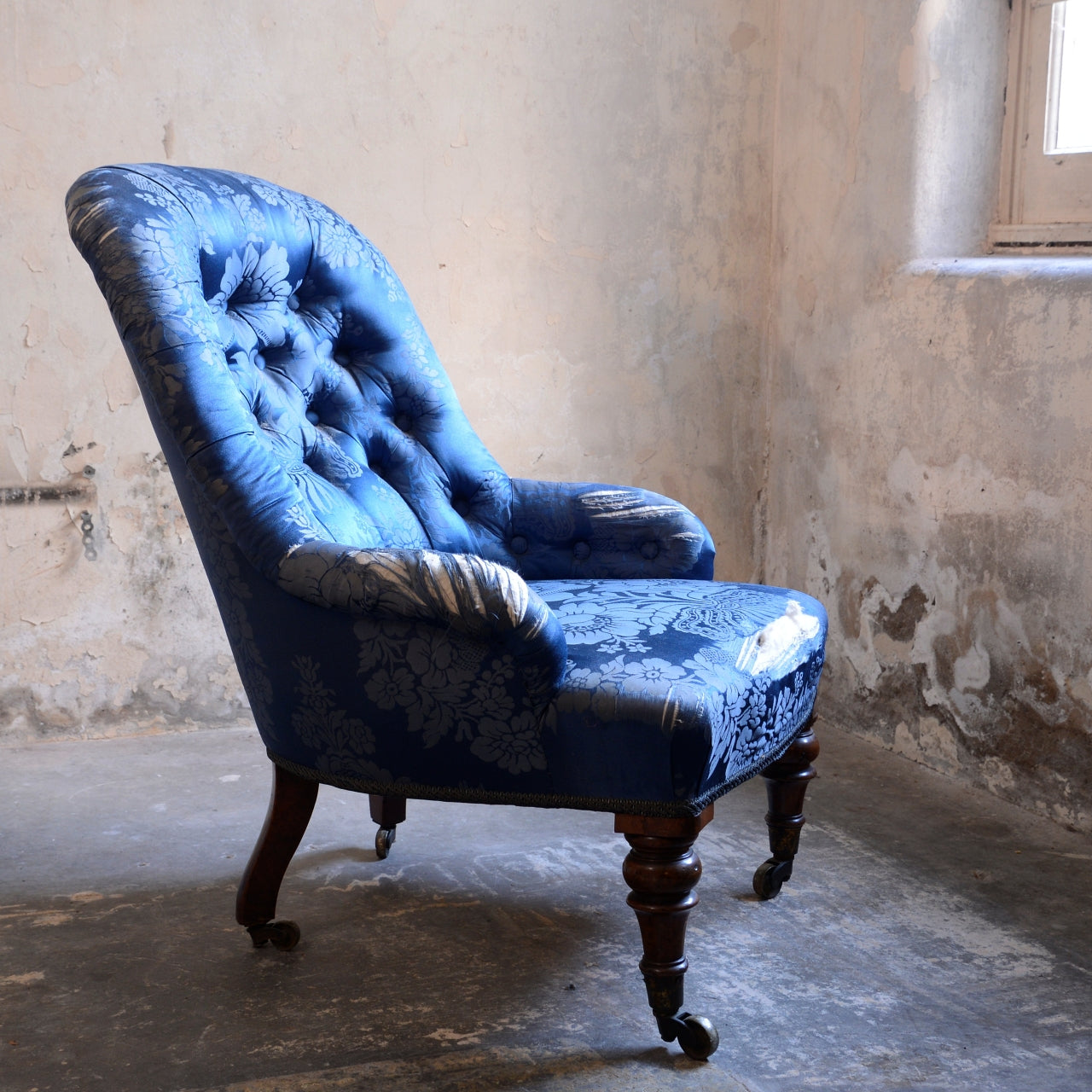 19thC Button Back Bedroom Chair