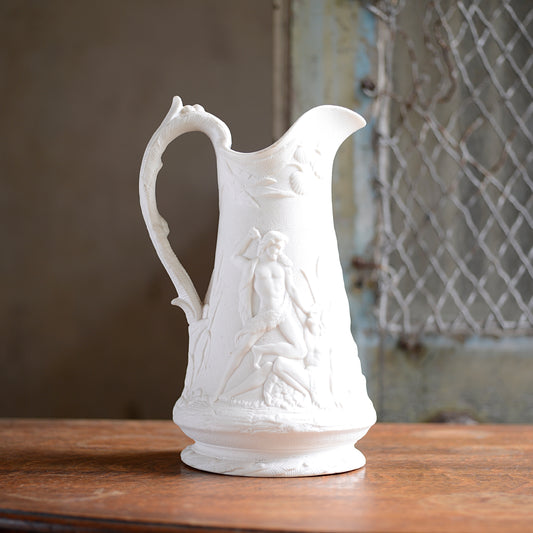 Large Parian ware Edward Walley Cain and Abel Jug