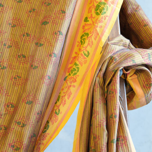 Vintage Cotton Saree Fabric - No 17