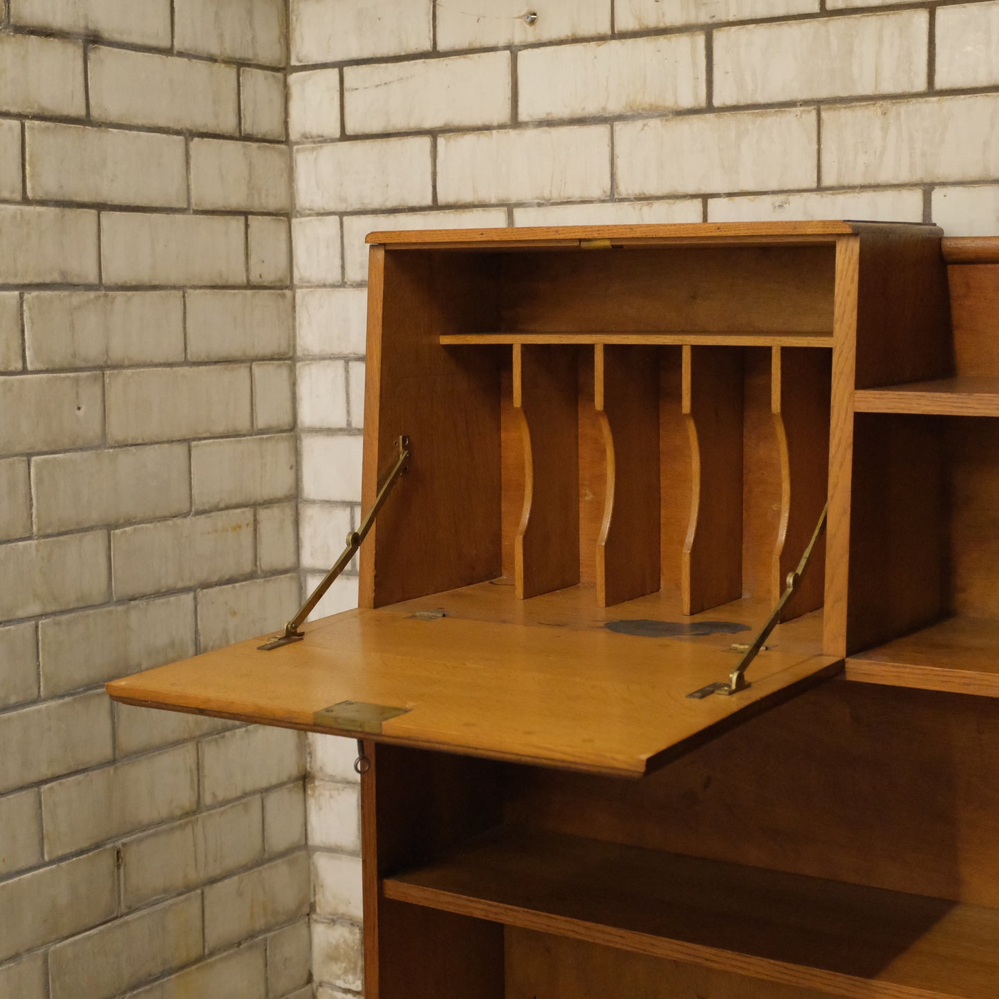 Oak Bureau Bookshelves