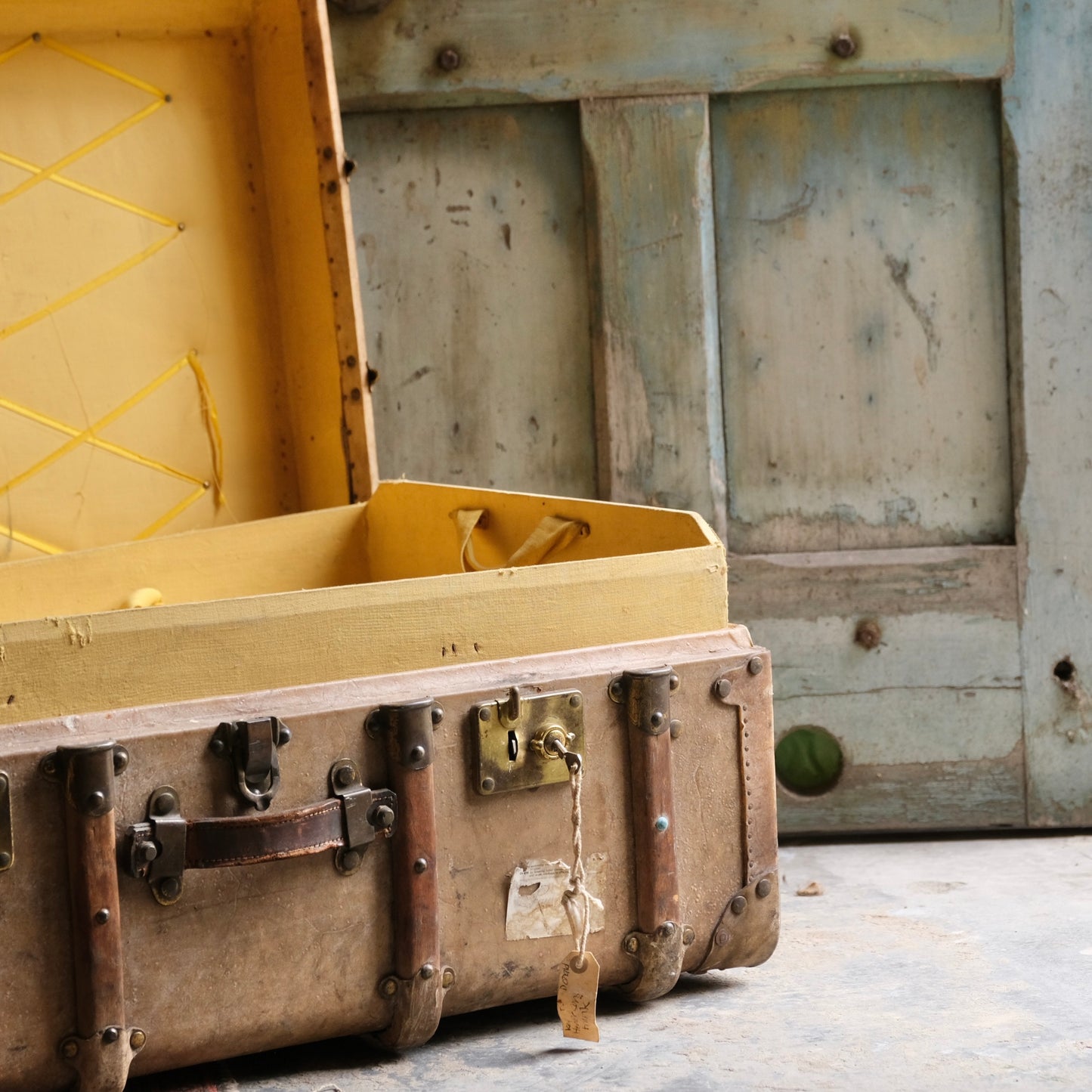 1920’s Vellum Cabin Trunk by luxury French maker Au Depart