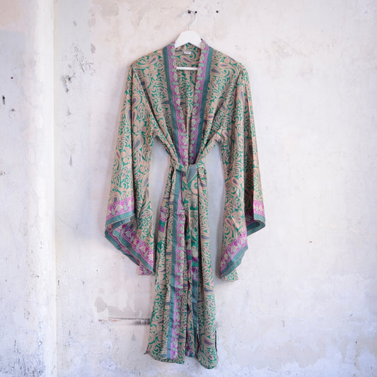 Vintage Silk Batwing Kimono - Q