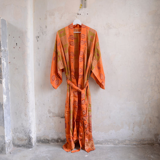 Long Vintage Silk Kimono