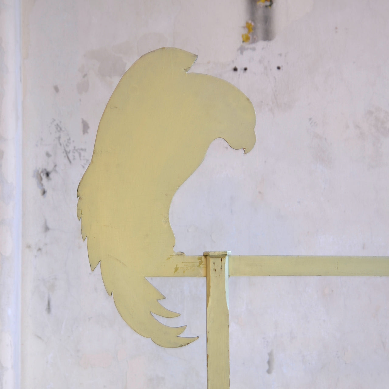 Naively Painted Parrot Towel Rail - estate made