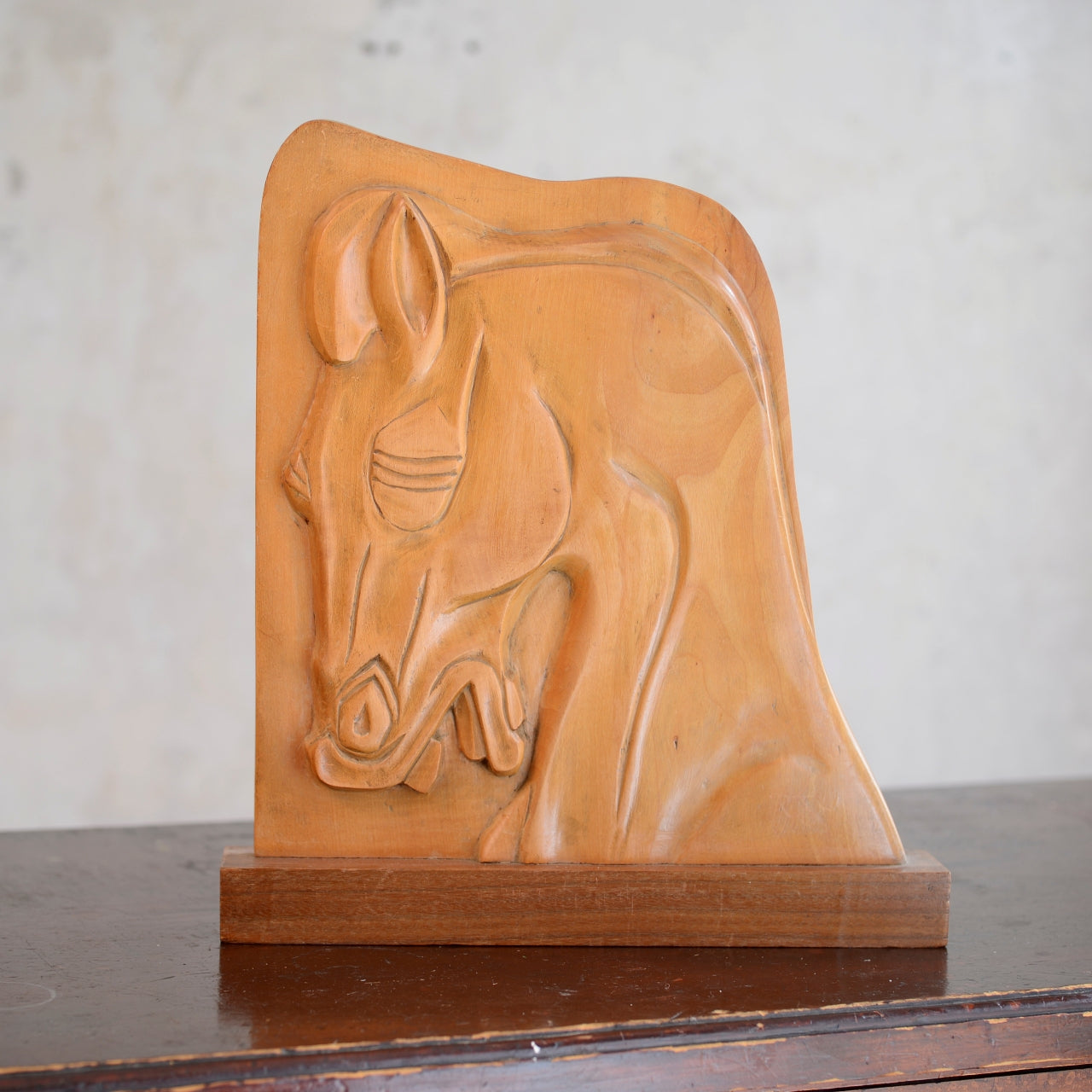 1970’s Wooden Bas-Relief Plaque -  Horse Head