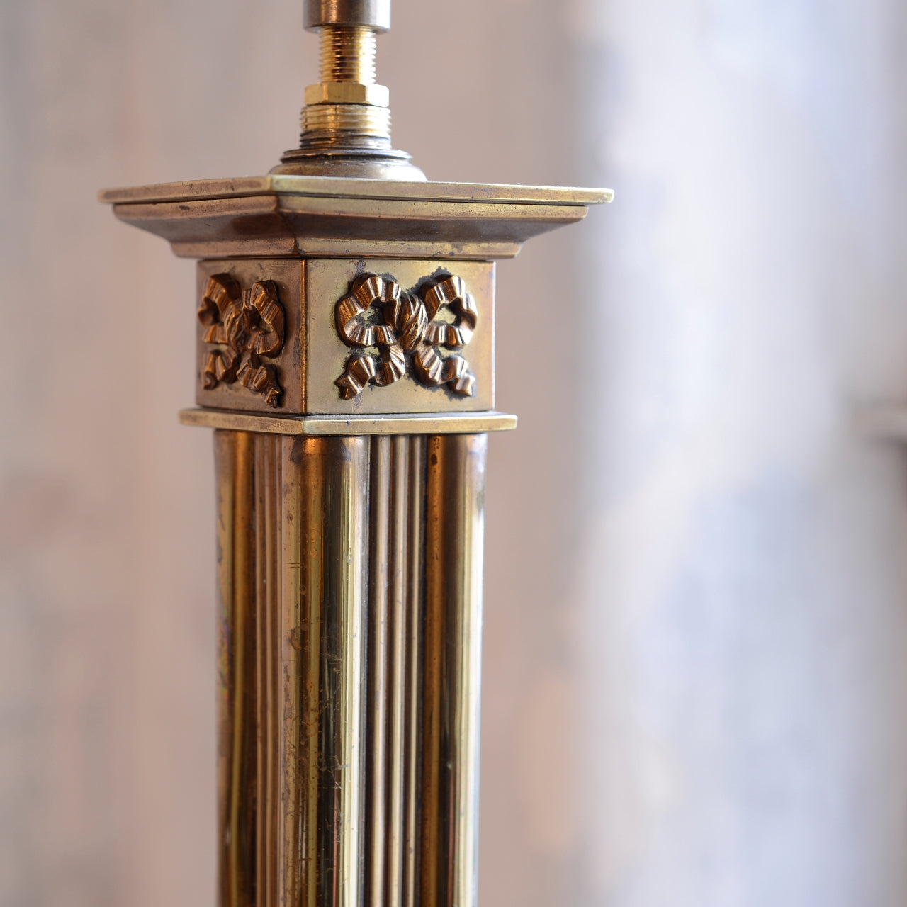 Brass Cluster Column Table Lamp