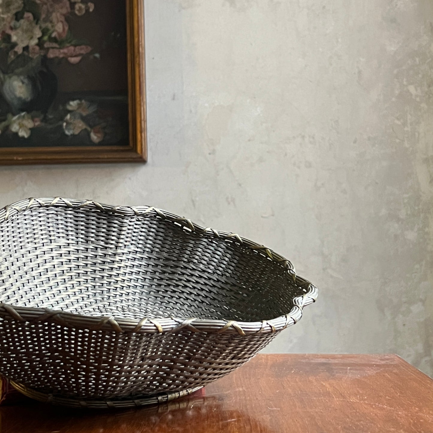 French Silverplate Woven Basket - Superb Quality