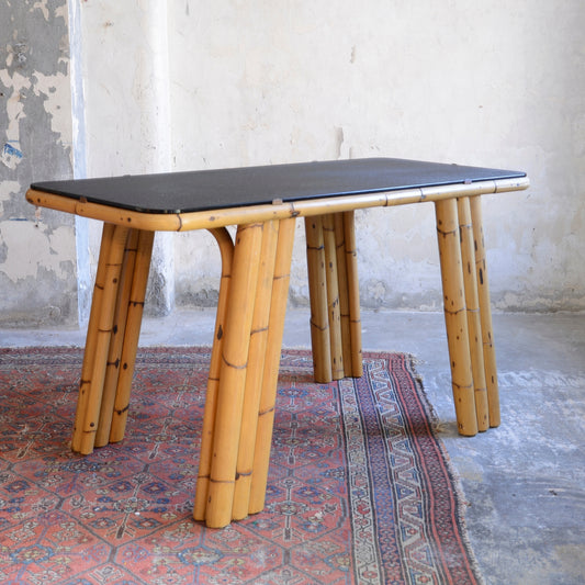 Italian Mid-Century Bamboo Coffee Table