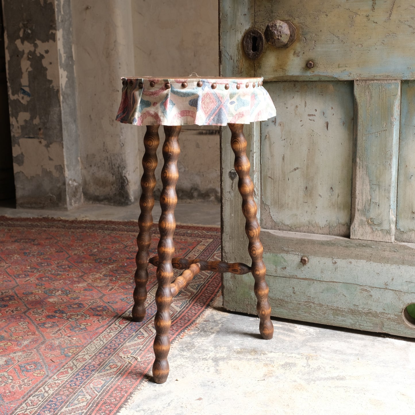 French Side Table with Bobbin Turned Legs