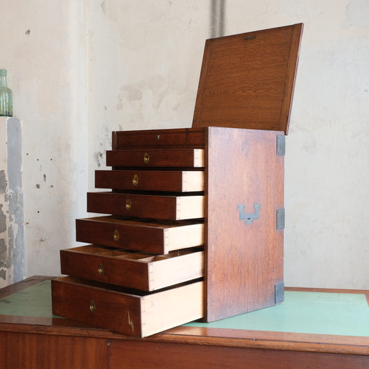 Campaign Furniture - Collectors Specimen Cabinet with Drawers