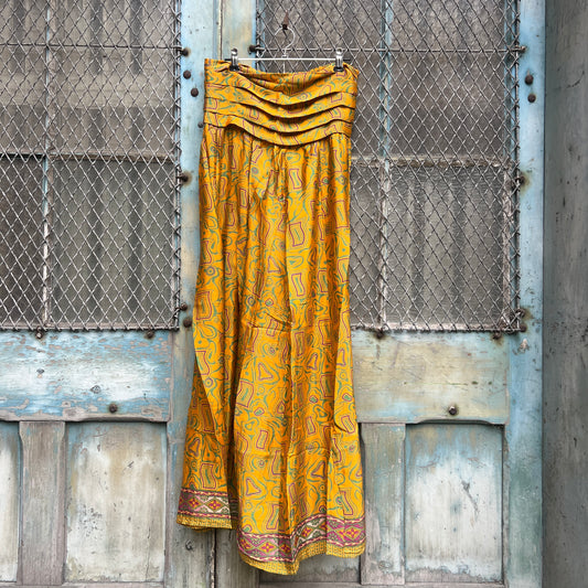 Vintage Silk Pleated Top Skirt - J