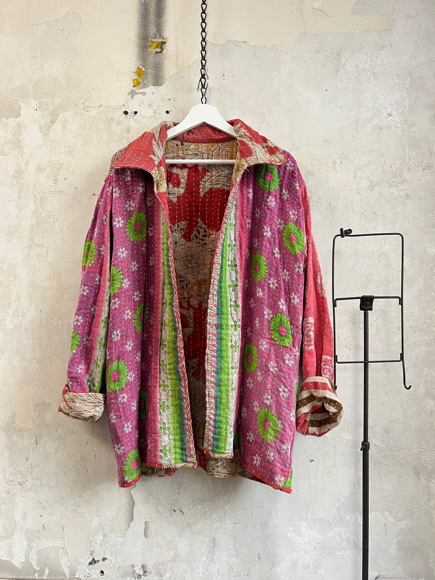 Vintage Cotton Kantha Reversible Jacket ~ No 10