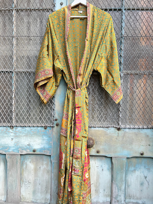 Long Vintage Silk Kimono - G