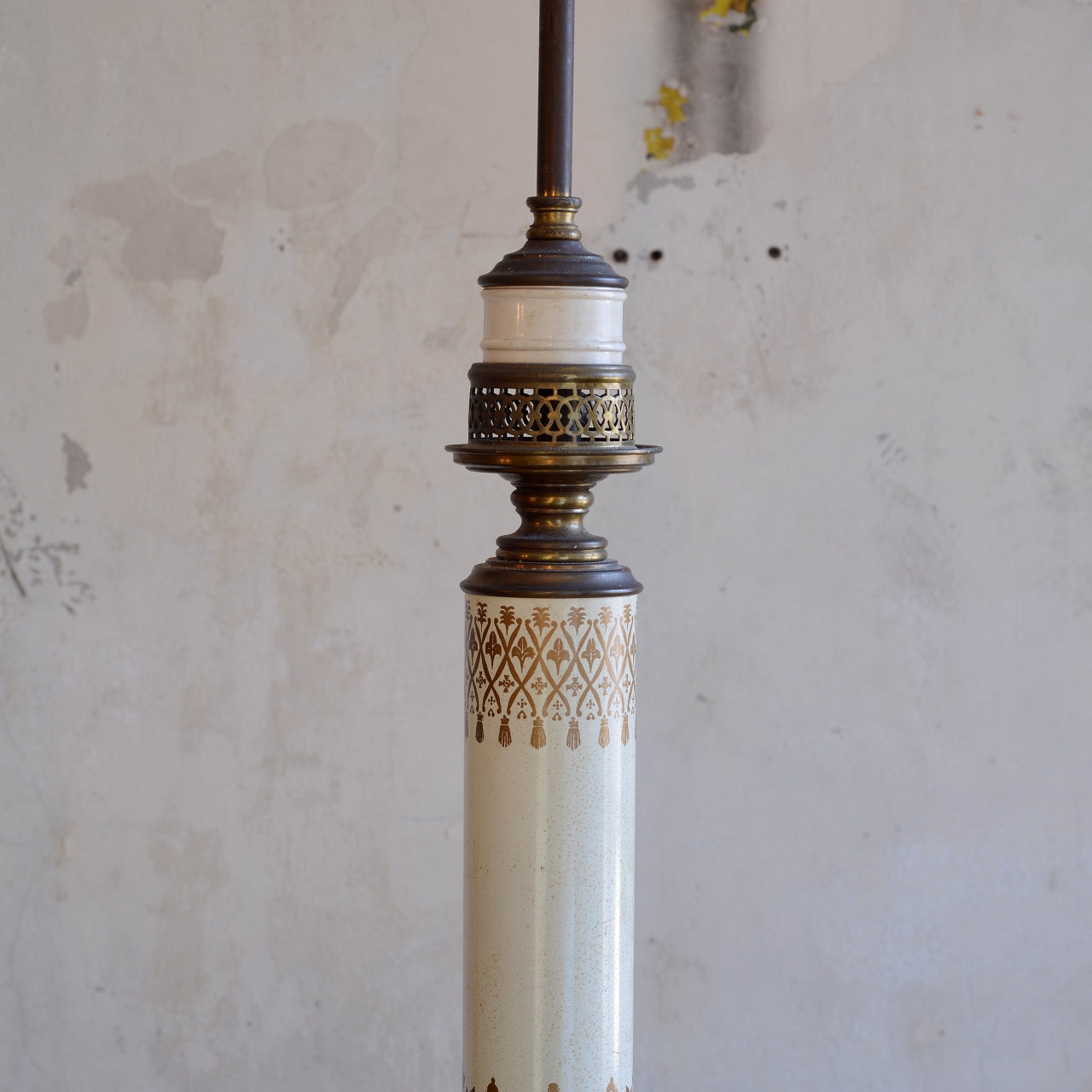 French Toleware & Brass Table Lamp