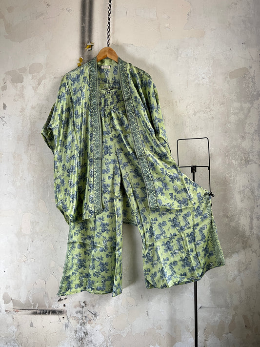 Vintage Silk Trousers & Shirt Co-ordinated Set