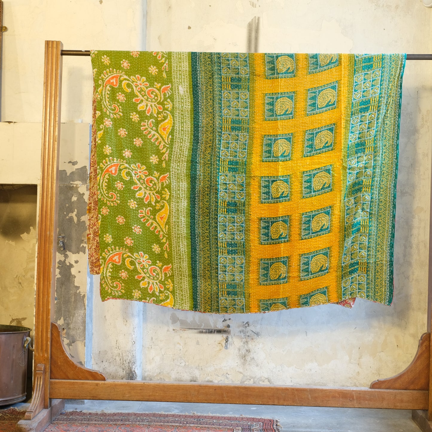 Vintage lightweight Cotton Kantha Quilt - No 1