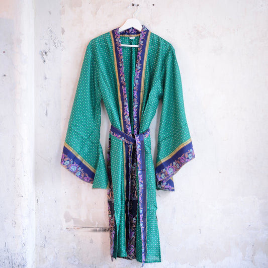 Vintage Silk Batwing Kimono - C