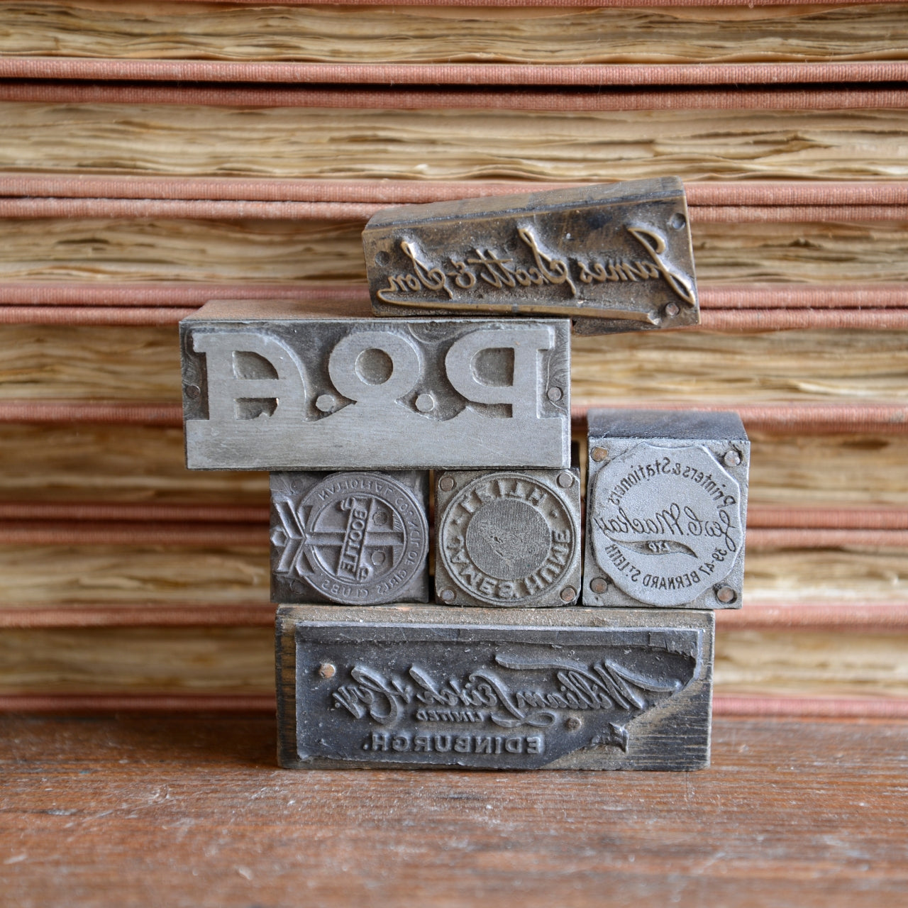 Collection of 50 Typeset Advertising Print Blocks - c1940