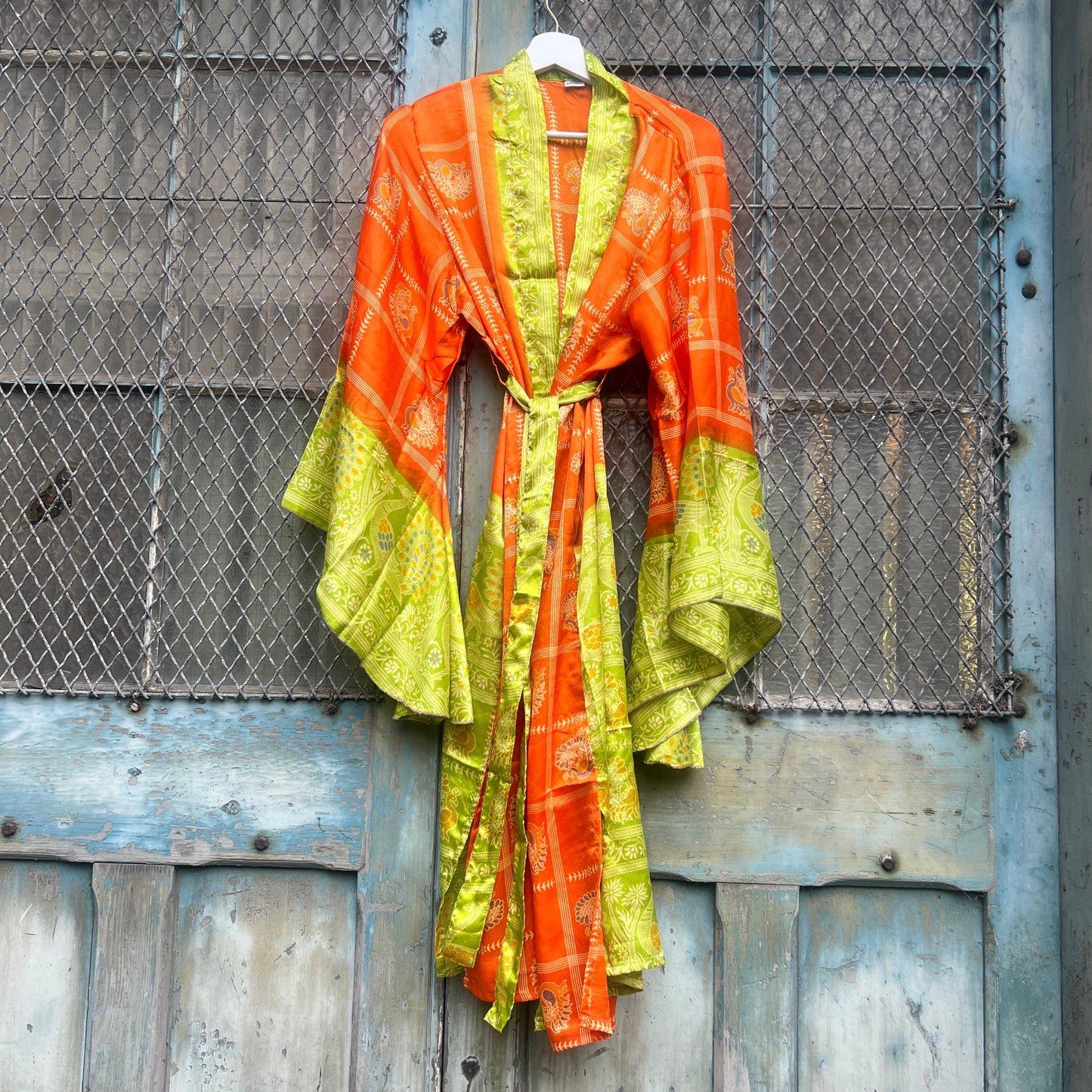 Vintage Silk Batwing Kimono - J