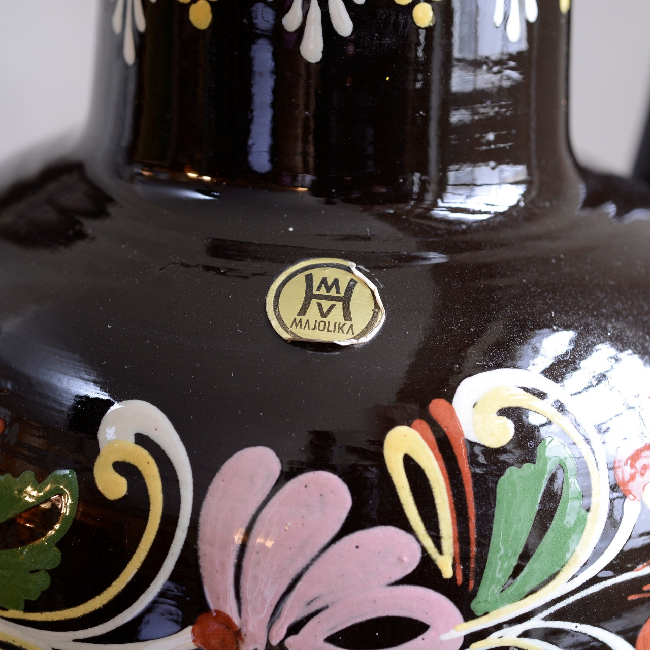 Large Hungarian Folk Art Slipware Jug