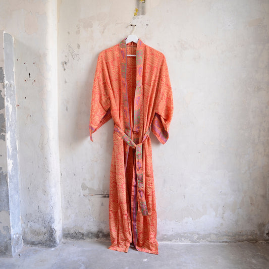 Long Vintage Silk Kimono