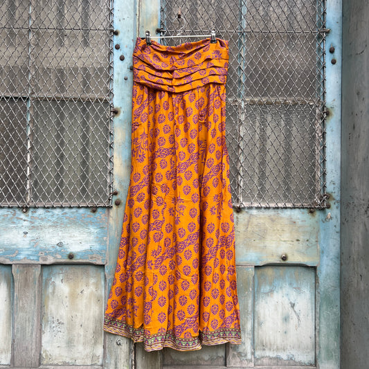 Vintage Silk Pleated Top Skirt - I