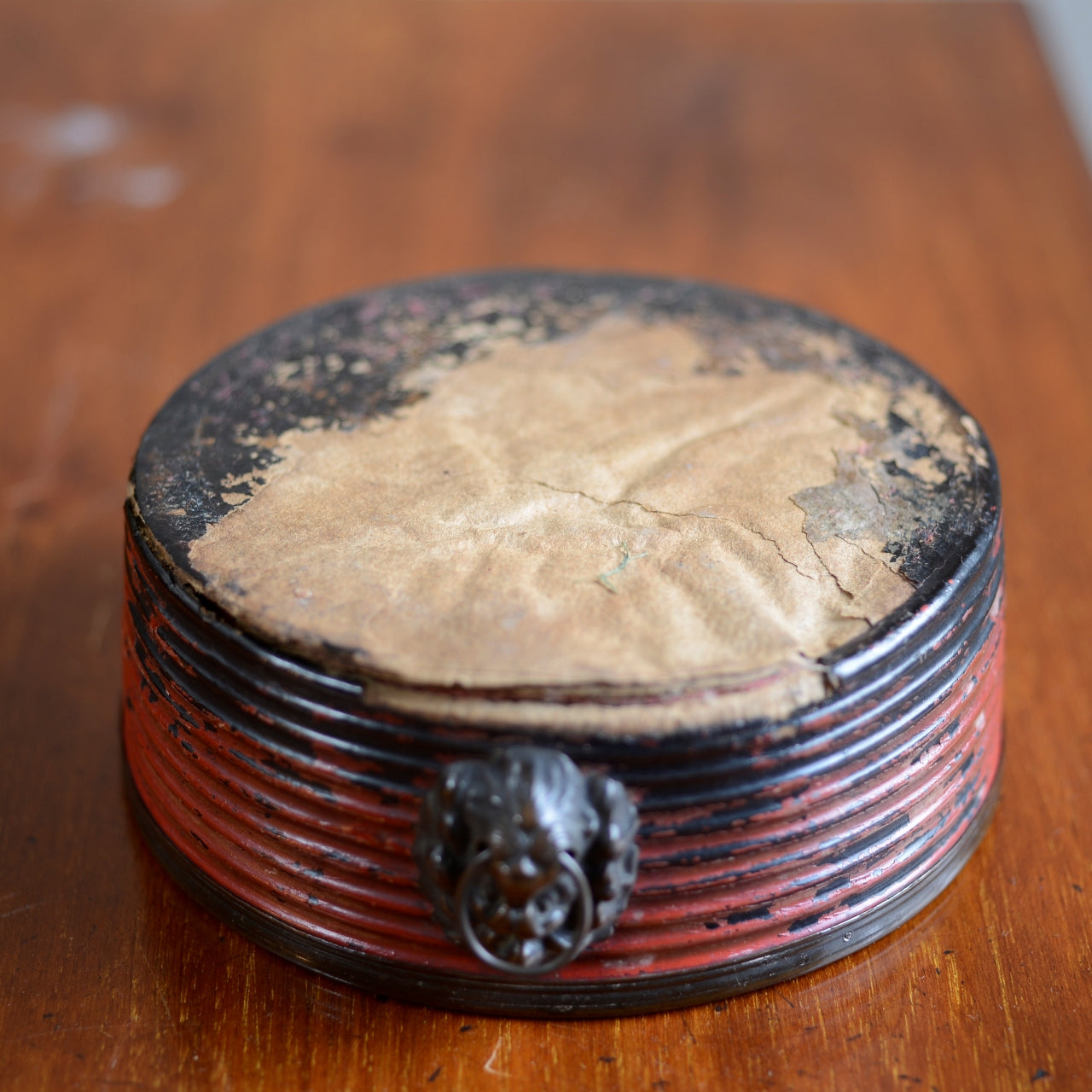 English Regency Red Lacquer Wine Coasters