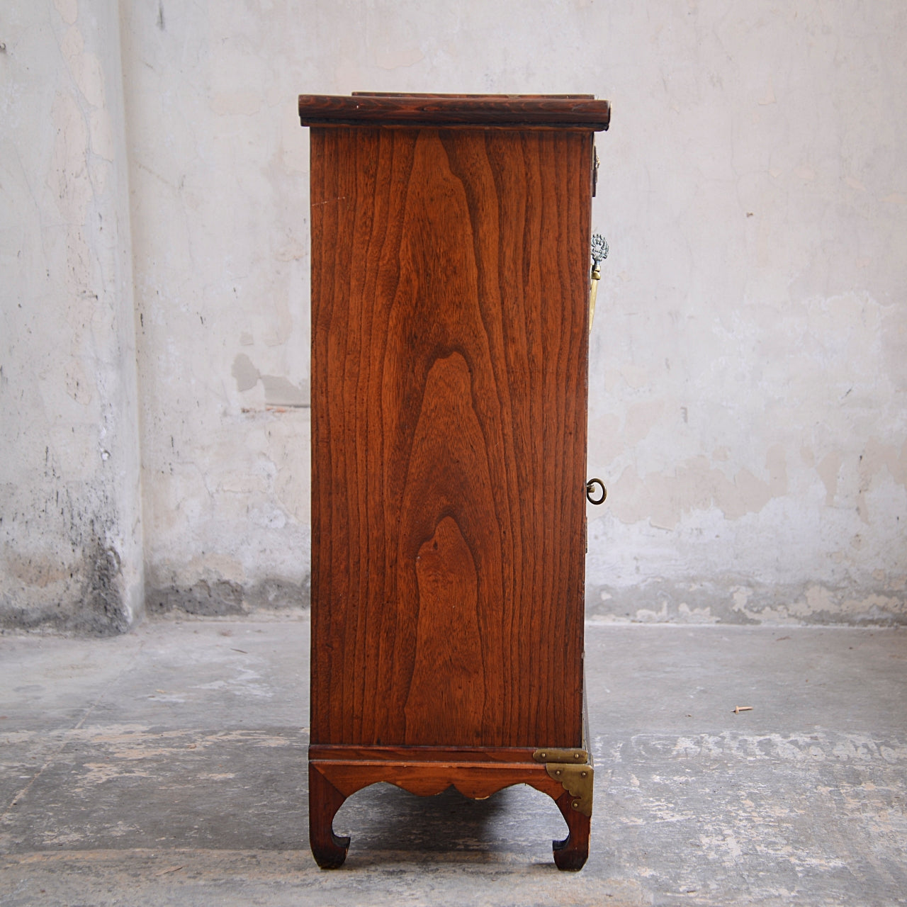 Korean Ich'ung Jang Elm & Weave Cabinet