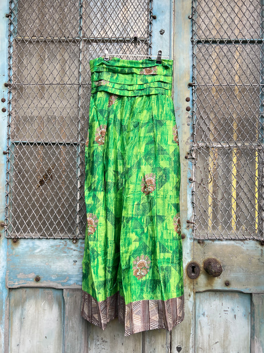 Vintage Silk Pleated Top Skirt - E