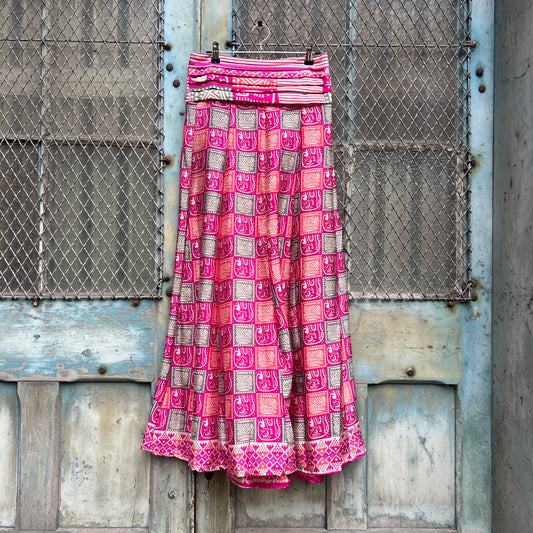Vintage Silk Pleated Top Skirt - O