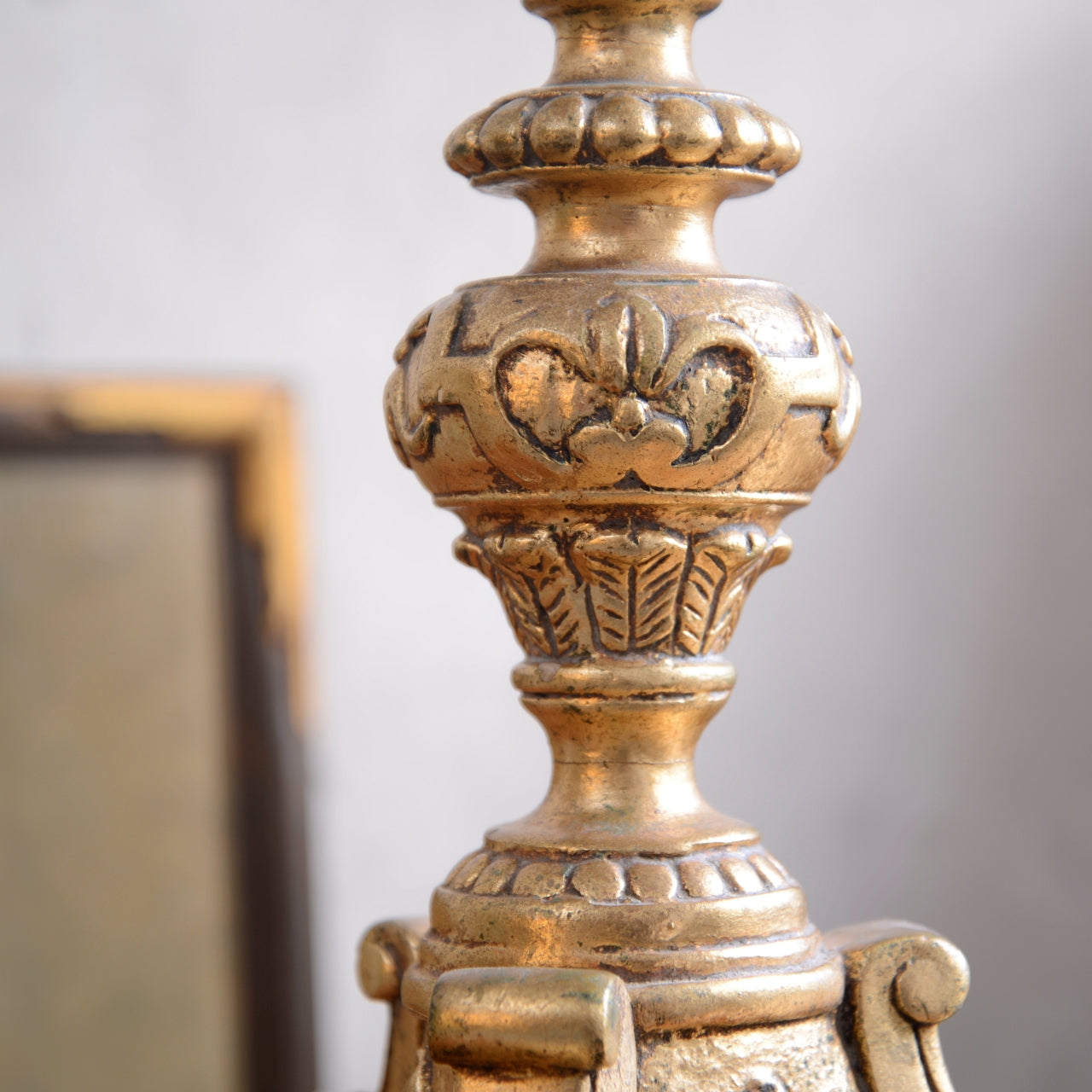 Italian Gilt Alter Candlestick Table Lamp- 1950’s