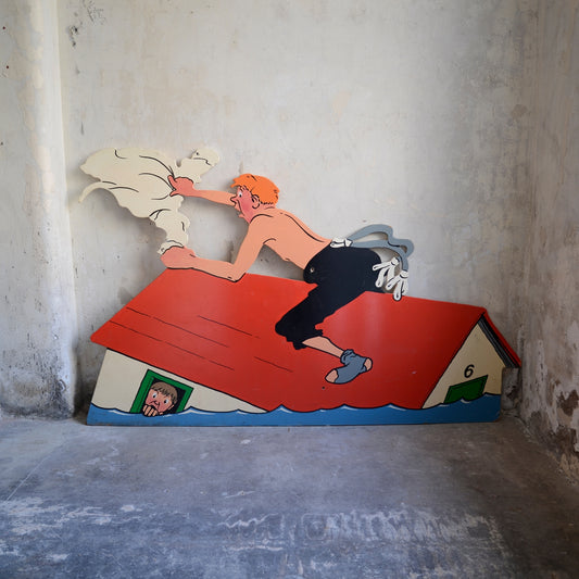 Seaside Sideshow Fairground Painted Board - Sinking House