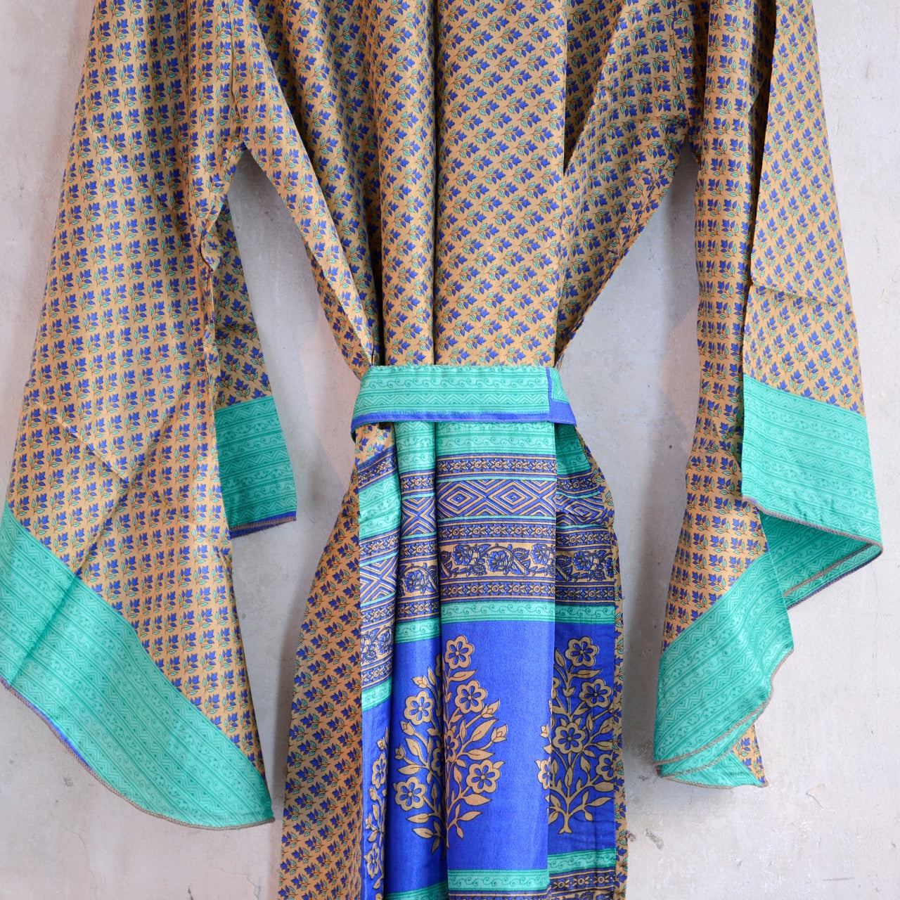 Vintage Silk Batwing Kimono - L