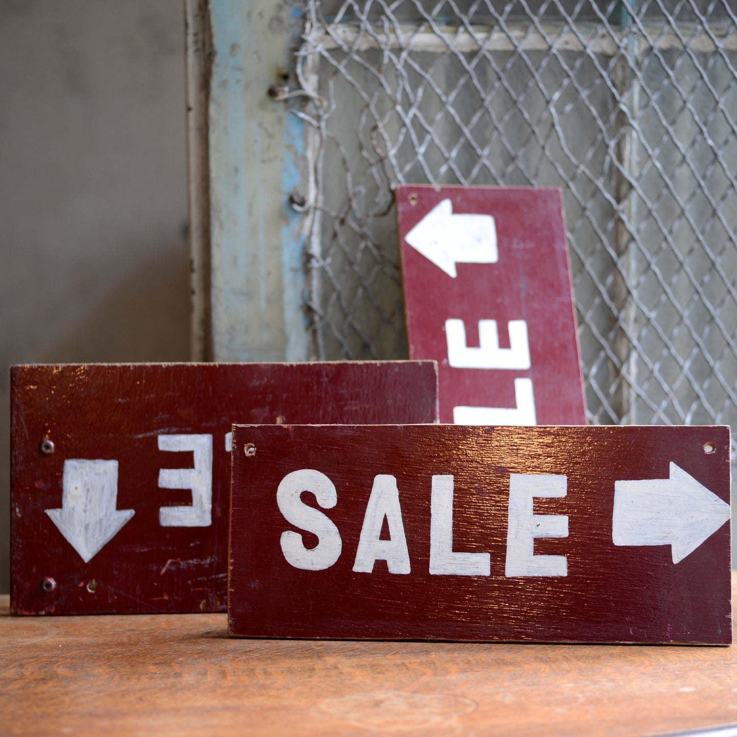 3 Vintage Hand Painted Sale Signs