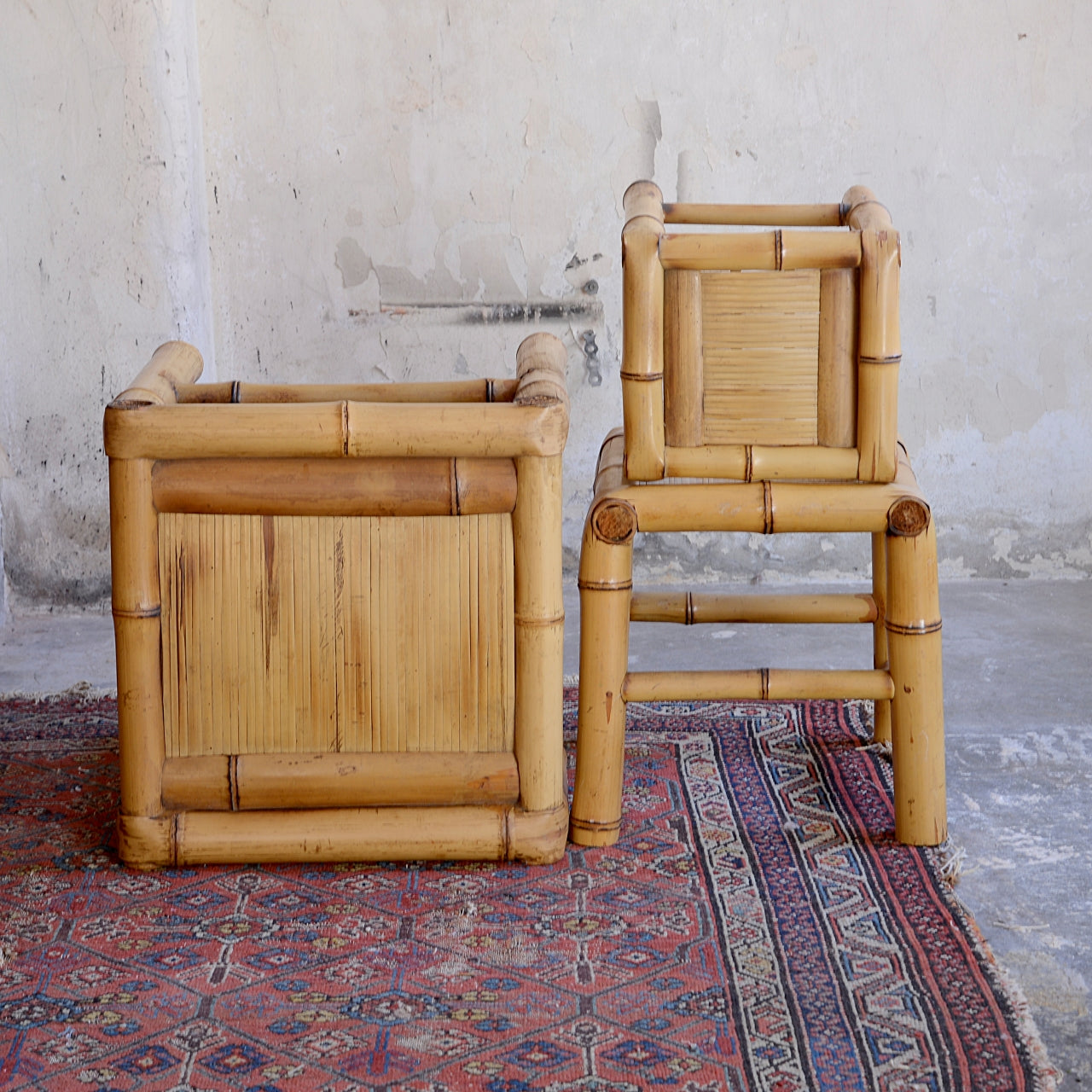 Mid Century Italian Bamboo Nest of Tables