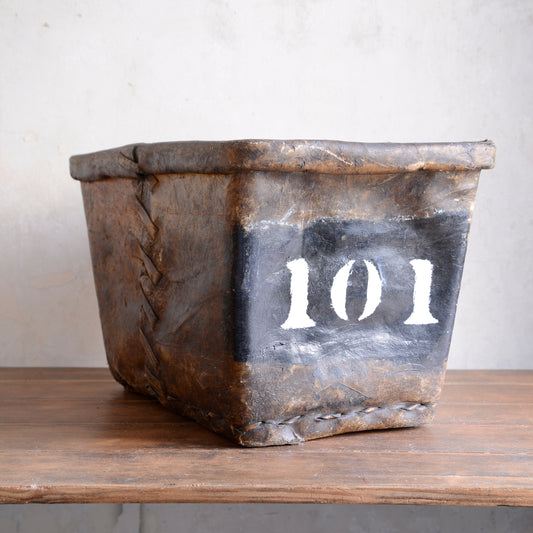 19th Century Buffalo Rawhide Mill Bucket - No 101