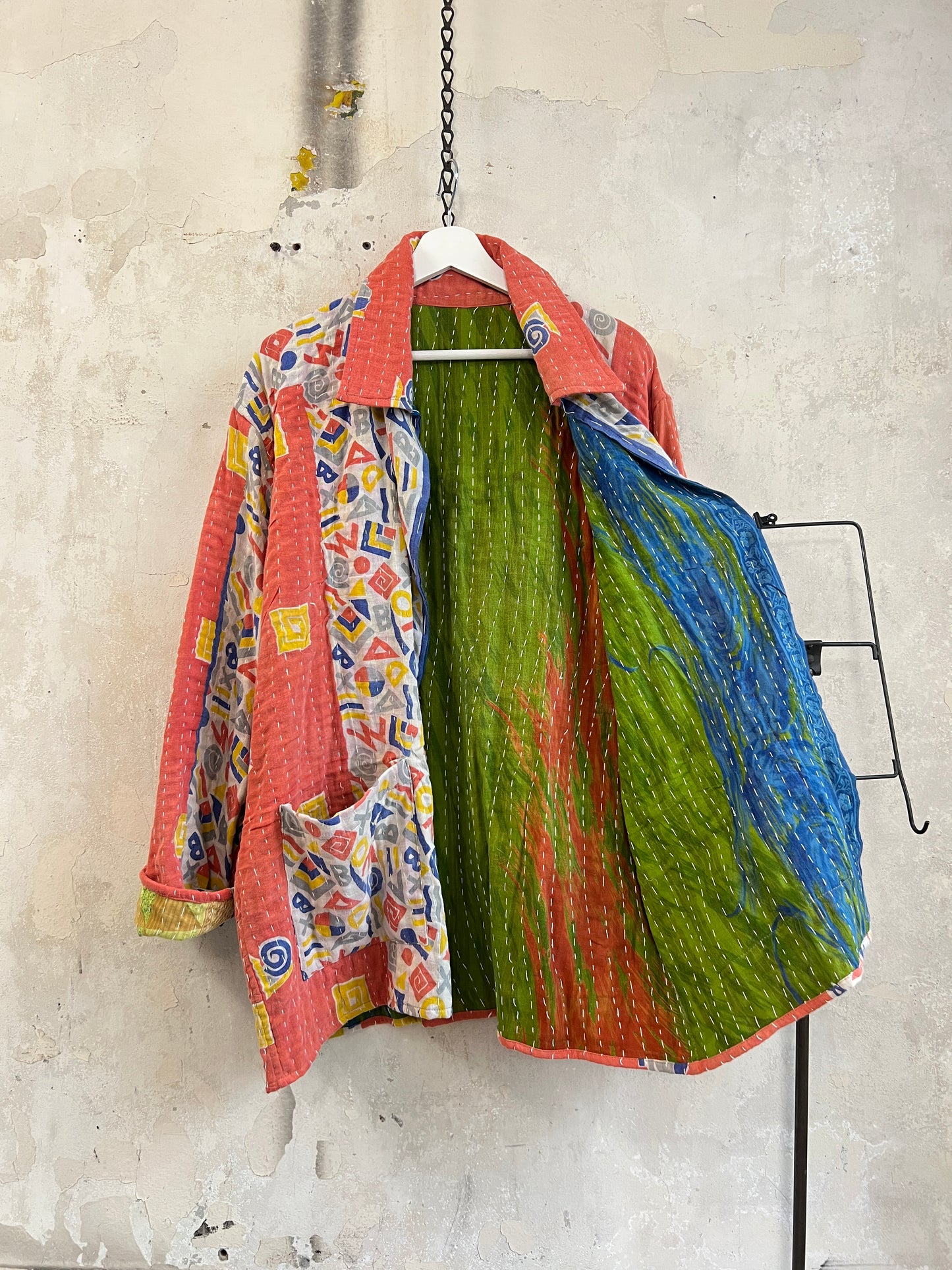 Vintage Cotton Kantha Reversible Jacket ~ No 14