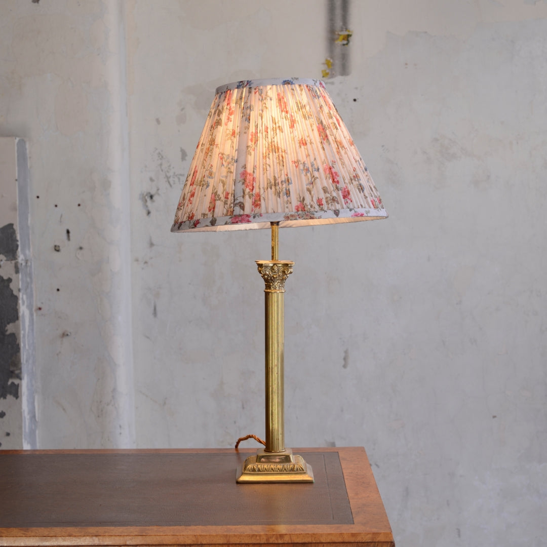 Brass Corinthian Column Table Lamp